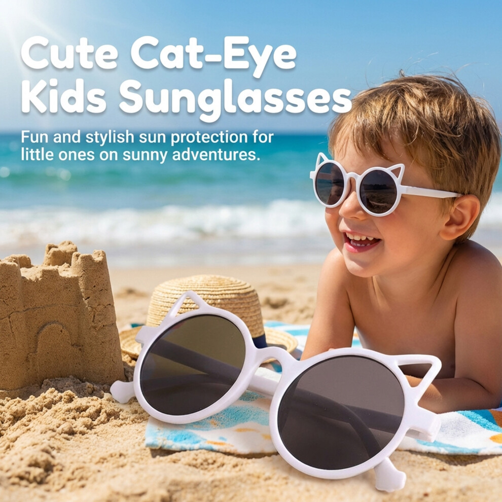 Dcph-Clothing Cat Ear Kids Sunglasses Uv400 Lightweight