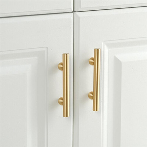 Brass Cabinet Handle - Modern Minimalist Design for Wardrobe and Drawer B 2