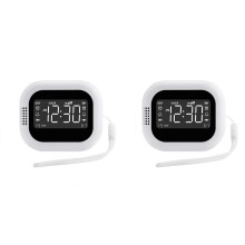 2X LED Display Vibration Alarm Clock Rechargeable White Noise Natural Sound Multifunctional Clock Student Strong