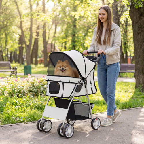 PawHut Carrito para Perro Gris 77 x 44 x 102 cm 1