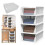 4 Pack Wardrobe Storage Organiser Stackable Plastic Storage Basket Cupboard Organiser Folding Storage Boxes for Bedroom 3