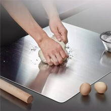 L-Shaped Stainless Steel Cutting Board,Suitable for Cutting Vegetables/Kneading Dough/Fruit,Space-Saving Foldable Design