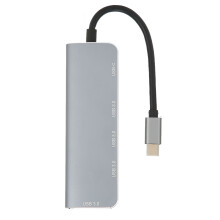 USB C Hub 5 in 1 Aluminum Grey for Tablets, Phones, Notebooks