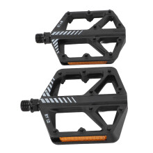Bike Pedal Nylon Fiber Body with Boron Steel Axle Non-Slip Toothed Design Black