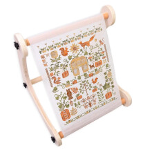 Adjustable Wooden Embroidery Stand with Stable Base, Ergonomic Hand Hoop Holder for Cross Stitch and Quilting