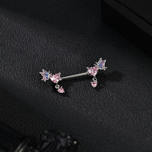 Δαχτυλίδι θηλής από χειρουργικό ατσάλι 14G CZ Opal Piercing θηλής για γυναίκες Κοσμήματα 2