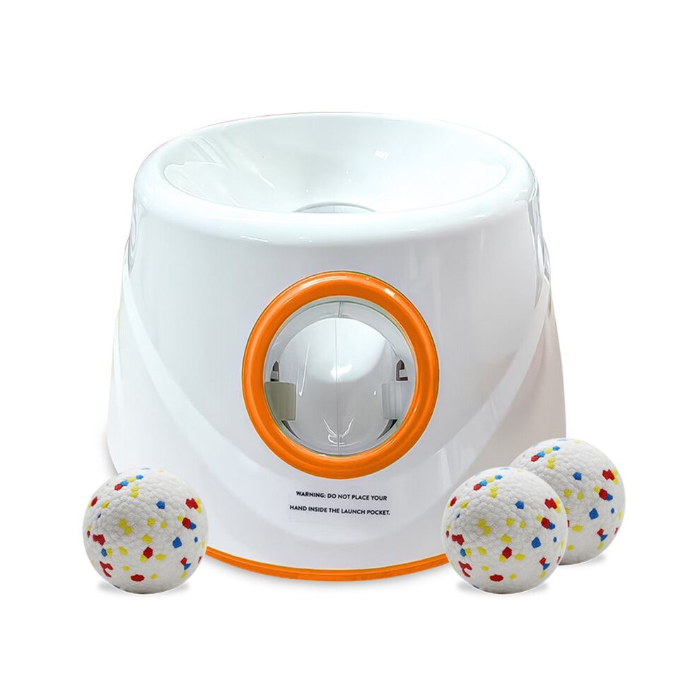 Melitt Automatic Launcher For Dogs With 3 2-Inch Etpu Tennis Balls, Interactive Dog Toy A