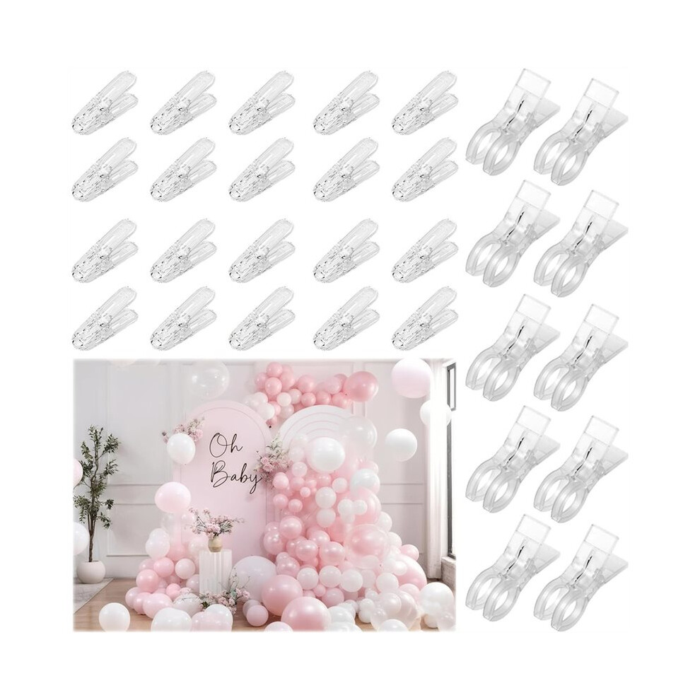 30 Pack Balloon Arch Clips -10 Large 3.5-Inch Backdrop Clips & 20 Small 2.4-Inch Clear Heavy-Duty Clips For Balloon Kits 4713596928356