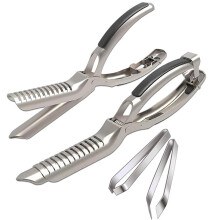 2-Teiliges Set zum Entfernen der Rippenmembran, Rippchenvorbereitungswerkzeug, BBQ-Rippchenentferner Aus Edelstahl mit 2 Pinzetten und Handschuhen