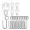 120 Pcs Curtain Track Sets Ceiling Mount Curtain Track Hooks and Rollers Metal Shower S Hooks Straight Curved Rollers 1