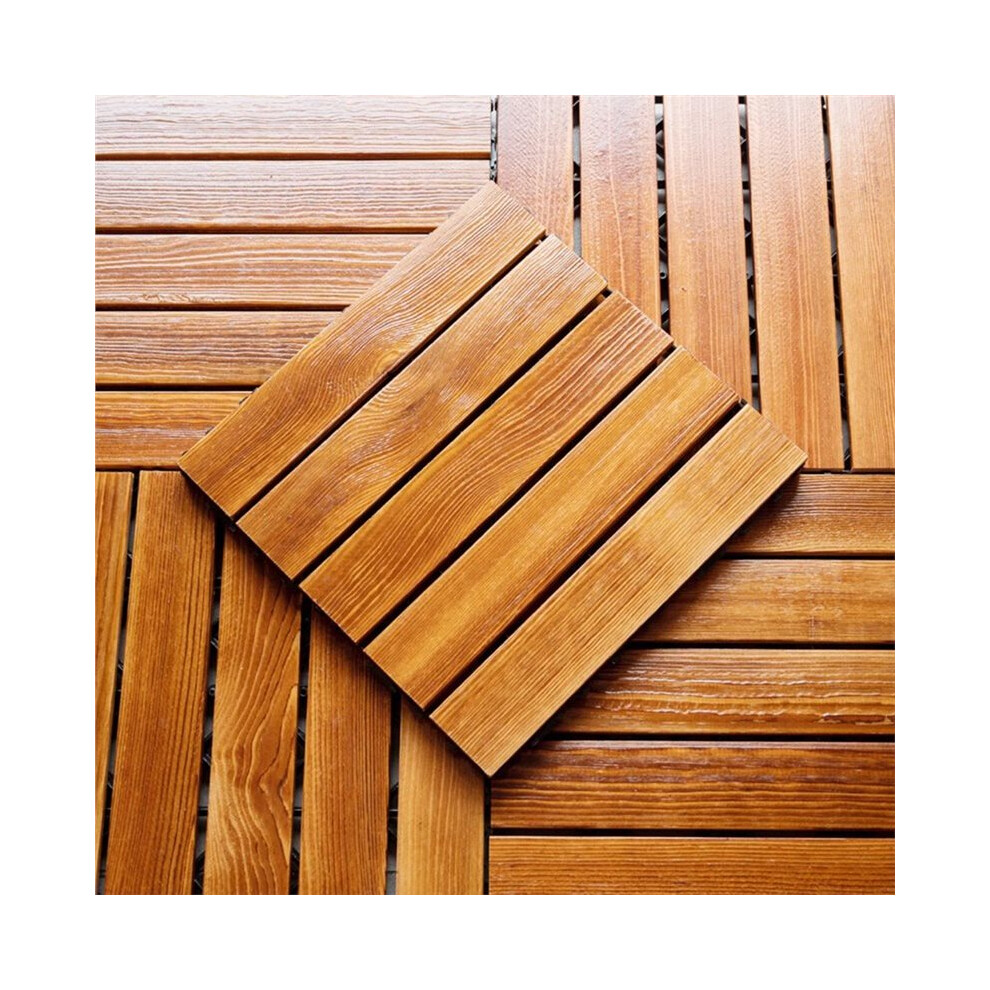 Saudism 4 Pcs Easy To Install Wooden Flooring Anti Carbonized Wood Splicing Board Thickened Pine Floor Garden Floor Boards