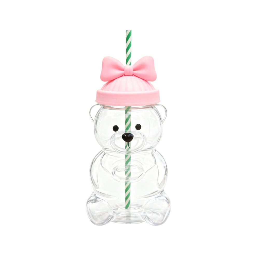 Bear Straw Cup, Cute and Fun Straw Cup, Honey Bear Cup with Straw, Cute Coffee Drink Mug 20 Ounces 1 Piece