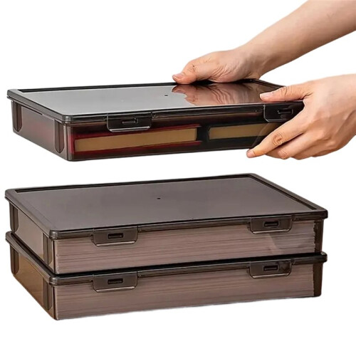 A4 Transparent Document Organizer Box for Efficient File Storage and Easy Access