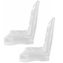 2PCS Chair Covers for Dining Room Transparent Chair Slipcover with Backrest for Outdoor Dining Patio Kitchen