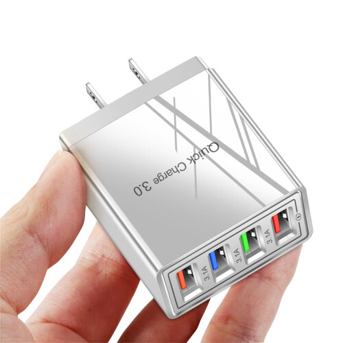 Φορτιστής τοίχου G4Port USB Hub με τεχνολογία γρήγορης φόρτισης Qc3.0, τροφοδοτικό 3.1A, 1