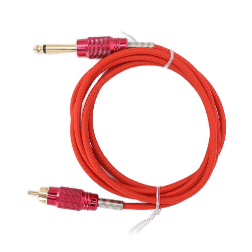 Tattoo Clip Kabel 1,8 m RCA Netzadapter Rot 1