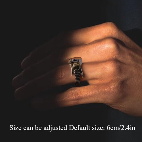 Adjustable Electric Guitar Ring Zinc Alloy Gold 2