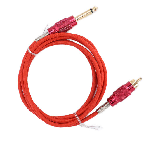 Tattoo Clip Kabel 1,8 m RCA Netzadapter Rot 2