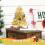 Mini Artificial Christmas Tree Tabletop Red 17.7 Inch Gold 5