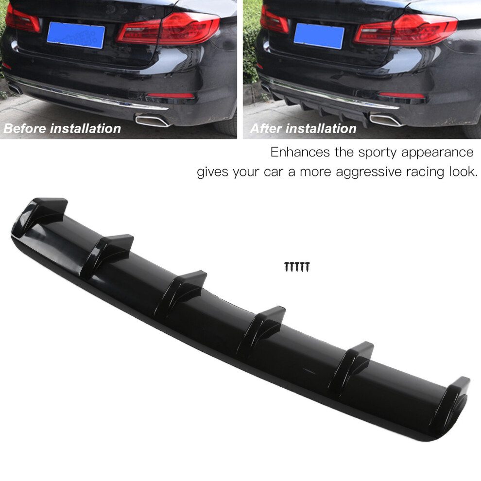 Universal Rear Bumper Diffuser Fin Spoiler Black 7444352540099