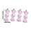 Christmas Candy Ornament Set Glitter Cane 4 Pcs Pink 4