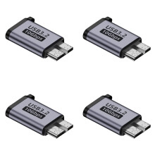 4X Micro-B Hane Till Typ C Hona-Adapter Typ-C USB3.0 Micro-B-Kontakt för Extern Hårddisk HDD-Kabeladapter