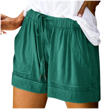 Fashion And Comfortable Women's High Waist Wide-lake green L