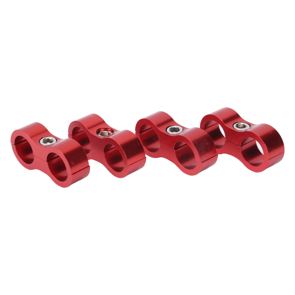 4Pcs Aluminum An8 Hose Separator For Auto Oil Pipe Fixing Red 3601390871385