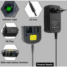 Vervangende lithium-ion-accu met hoge capaciteit, multivolt-oplader voor snoerloos elektrisch gereedschap van Black & Decker, inclusief