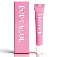 Body Glue, Clear Invisible Body Glue for Clothes & Compression Stockings, Non-Slip Formula to Secure Straps & Low Collars, Skin-Friendly, 20ML