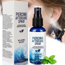 Piercing Cleaning Solution for Piercing Aftercare & Sensitive Skin - Soothing Sea Salt & Aloe Formula, Safe for Ear, Nose, Tongue & Belly Button Care