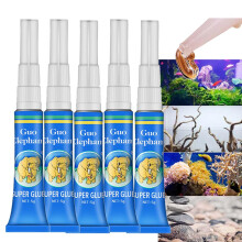 5Pcs Aquarium Glue, Fast Curing, Waterproof Reef & Moss Glue for Aquascaping, Fish Tank Sealant, Clear Silicone Sealant for Plants & Decor