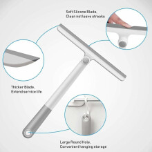 Racletă de duș, racletă din silicon pentru curățare multifuncțională, design ergonomic pentru ușă de duș cu lamă durabilă de 11 inci