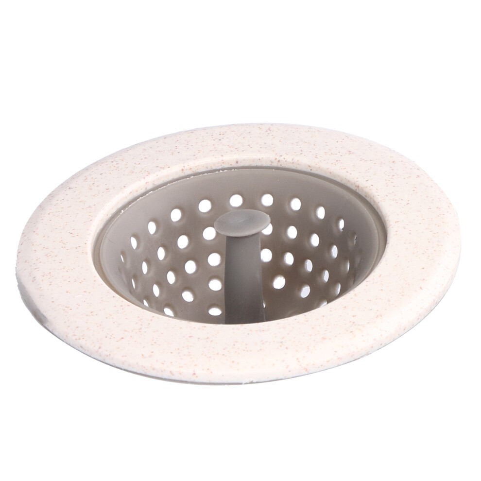 Silicone Kitchen Sink Strainer Beige 11X11x3.5cm Anticlogging Hair Catcher 4611390873585