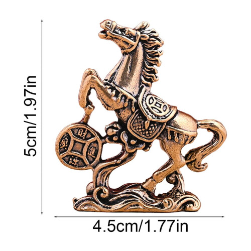 Brass Horse Statue Desktop Ornament 1.8in 2