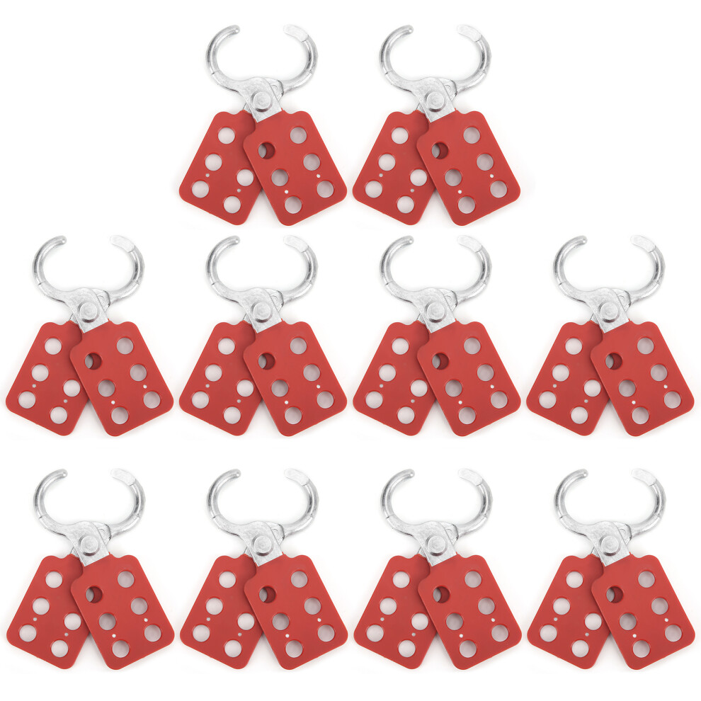 10Pcs Lockout Hasp 25Mm Red Aluminum For Industrial Safety 8791390874051