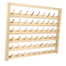 Wood Thread Rack Organizer with Solid Wood Construction, Clear Tangle Storage for Sewing and Embroidery