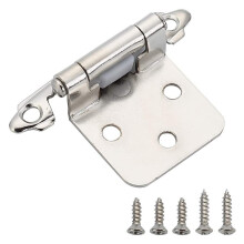 (White nickel, Non-bending style) Self-Closing Cabinet Hinges for Kitchen