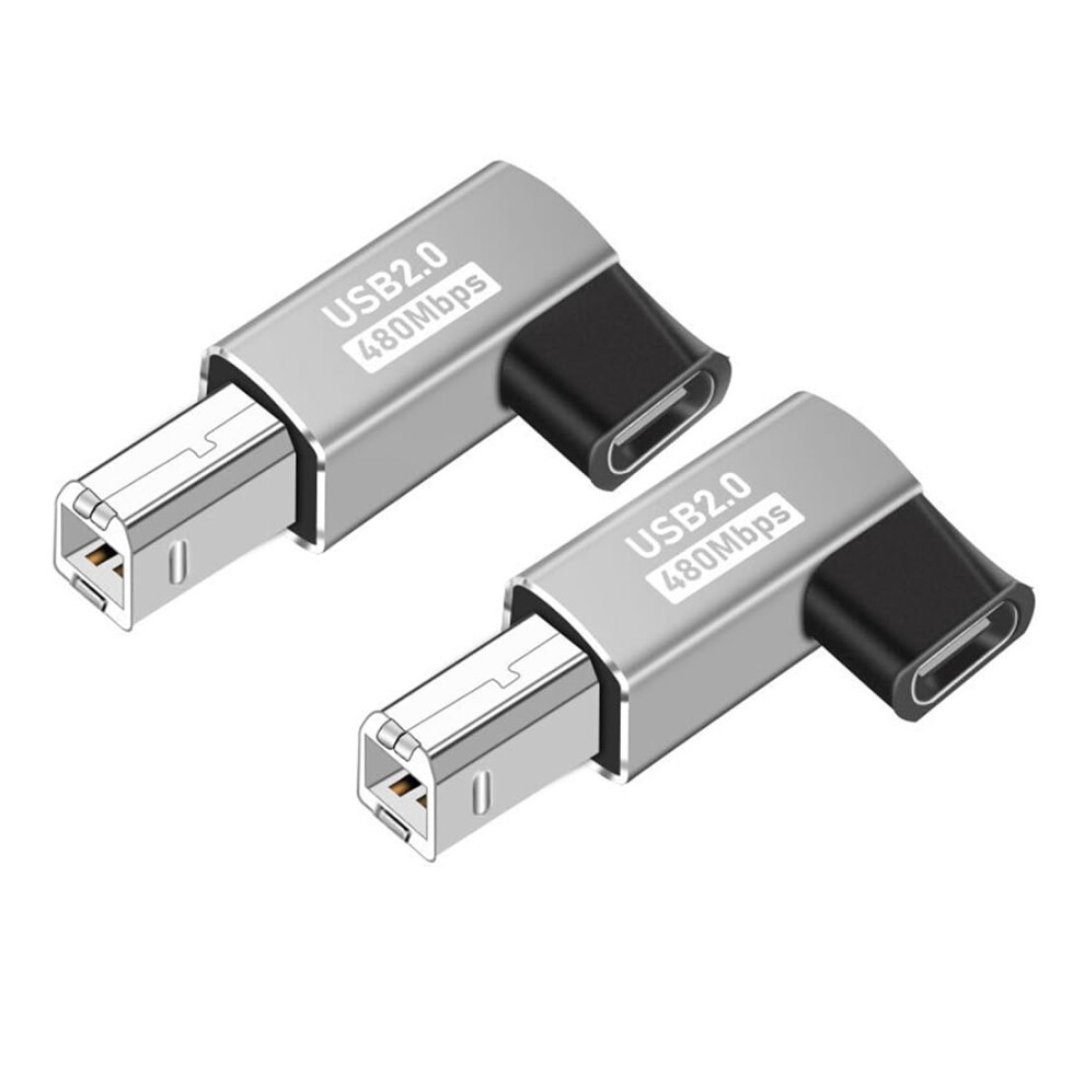 2 Pack Elbow Usb C To Midi Adapter And Usb Type C To Printer Cable For Piano And Drum Grey 9771547611462