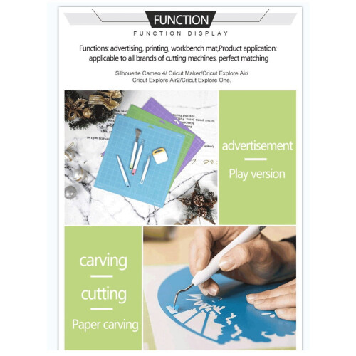 4 Pcs Mixed Color Cutting Mat Grid Plotter for Cricut Maker/Cameo 4 1