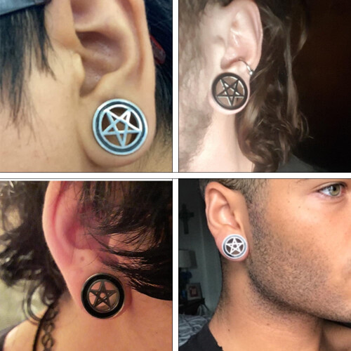 Pentagram Star Ear Plug Tunnel Stretcher 0g 00g 2