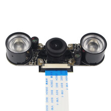 Nachtzicht Fisheye-Camera 5MP OV5647 130 Graden Brandpuntsafstand Verstelbare Camera + Behuizing voor Raspberry Pi 3 Model B