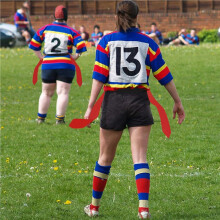 Flag Football-Gürtel, Verstellbares Flag Football-Set für 28 Spieler für Sporttrainingswettkämpfe (Rot und Blau)