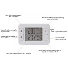 2X Wireless Transmission Thermometer LCD Digital Alarm Refrigerator Freezer Electronic Temperature Sensor Indoor Outdoor