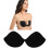 Backless V-Shaped Push Up Strapless Self-Adhesive Bra Black B 13