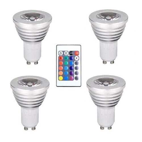 8pcs GU10 Bulbs and 1remote Control with Memory Function 4dynamic Lighting Modes Spotlight 17colors Changeable Spotlight 1