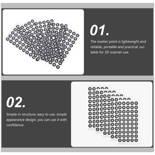 20 Sheets Scanner Reflective Film 6mm 3d Scanning  Marking Points Dots Reflection Markers the Pet  Dots 2