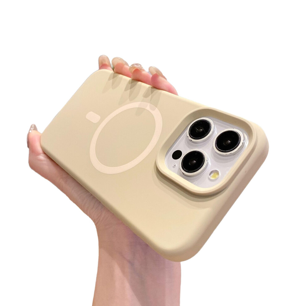 Shockproof Liquid Silicone Cover With Magnetic Lock And Classic Style For Magsafe Iphone 14 Pro Max Brown 9771547611530
