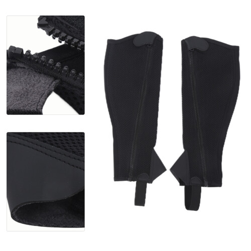 Children’s Black Flexible Mesh Equestrian Half Chaps - 2pcs Set 1