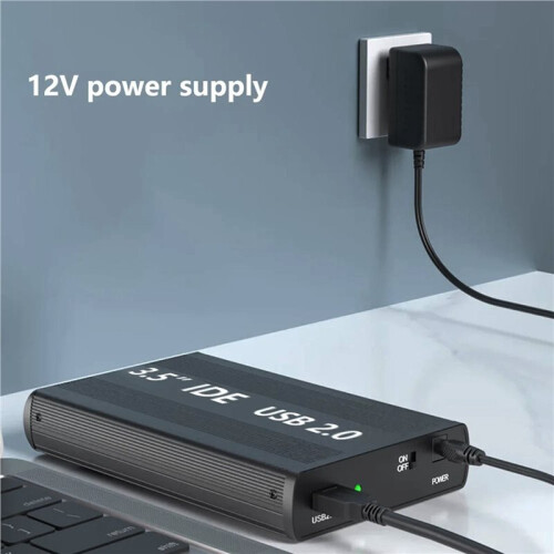 2X Gabinete IDE para Disco Rígido de 3,5 Polegadas IDE HDD SSD USB para IDE HD Caixa de Disco Rígido Externa com Fonte de Alimentação Plugue UE 2